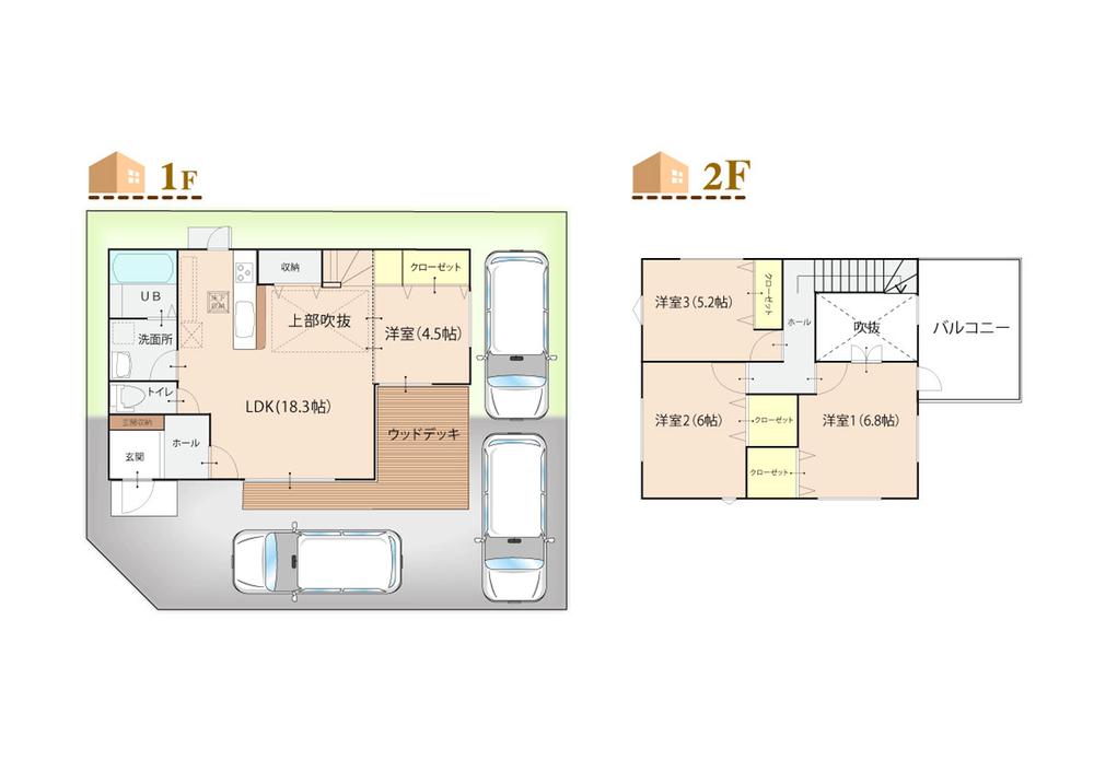 Floor plan. 29,800,000 yen, 4LDK, Land area 148.73 sq m , It is designed considering the flow line of the building area 97.71 sq m housewife eyes