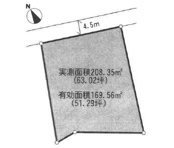 Compartment figure. Land price 19,800,000 yen, Land area 208.35 sq m