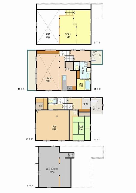 Floor plan. 55,800,000 yen, 3LDK + S (storeroom), Land area 155.61 sq m , Building area 107.23 sq m