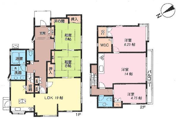 Floor plan. 23 million yen, 5LDK, Land area 519.16 sq m , Building area 164.37 sq m