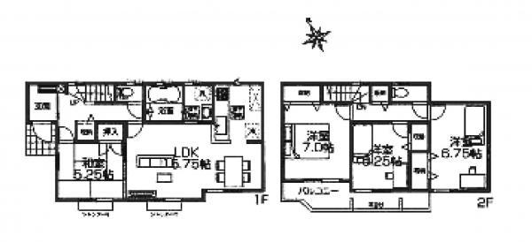Floor plan. 39,800,000 yen, 4LDK, Land area 125.11 sq m , Building area 97.29 sq m