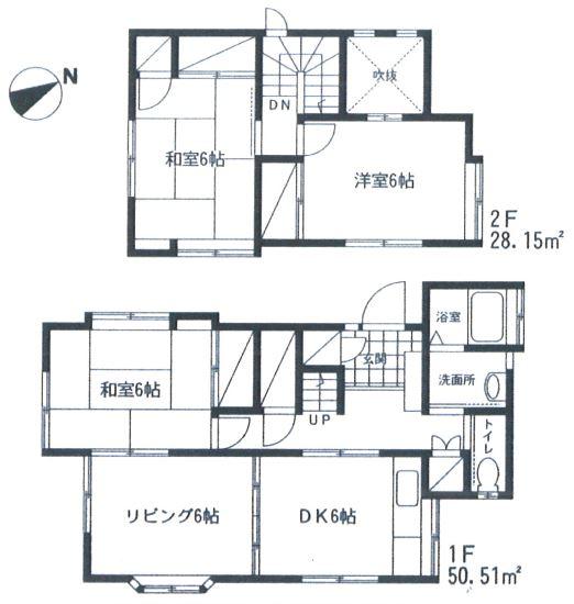 Floor plan. 9.8 million yen, 3LDK, Land area 105.77 sq m , Building area 78.66 sq m
