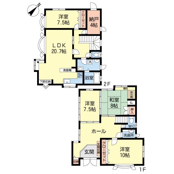 Floor plan. 29,800,000 yen, 4LDK + S (storeroom), Land area 229.47 sq m , Design to have a room in the building area 160.23 sq m each space