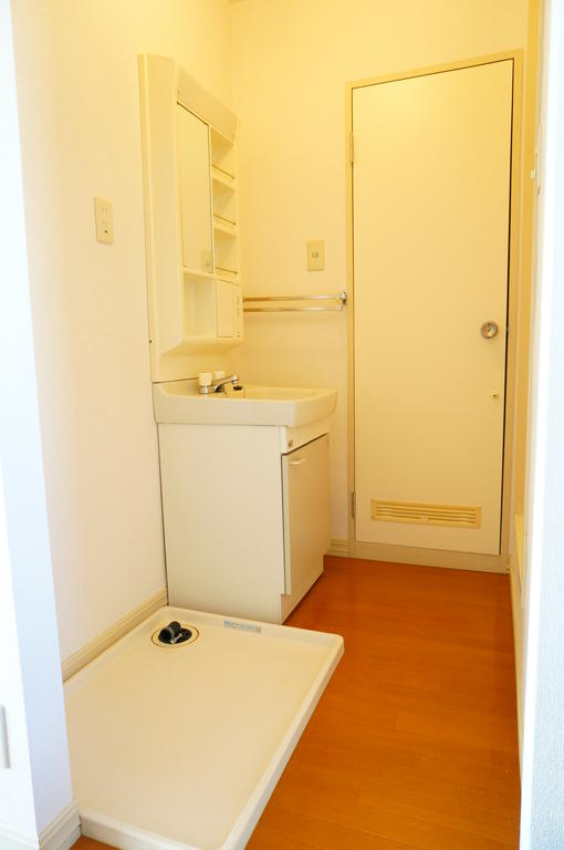 Washroom. Indoor Laundry Storage, There is a bathroom in the wash basin in front of!