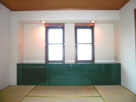 Living and room. Air-conditioned! Stylish Japanese-style room