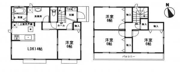 Floor plan. 27,800,000 yen, 4LDK, Land area 117.5 sq m , Building area 92.74 sq m