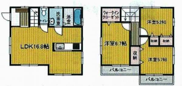 Floor plan. 19,800,000 yen, 3LDK, Land area 80.74 sq m , Building area 80.32 sq m