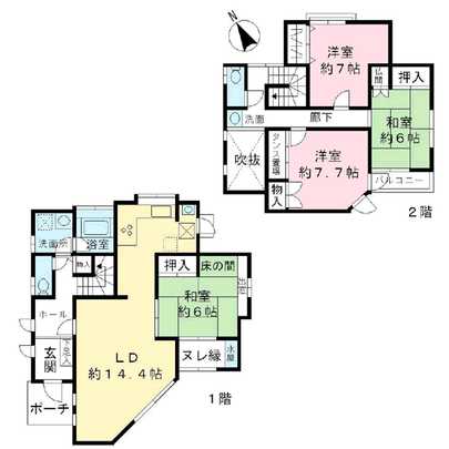 Floor plan. Chiba City, Chiba Prefecture Hanamigawa-ku, Chiba Asahigaoka 3-chome