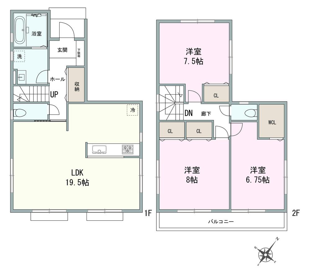 Floor plan. 24,800,000 yen, 3LDK, Land area 101.18 sq m , Building area 98.53 sq m