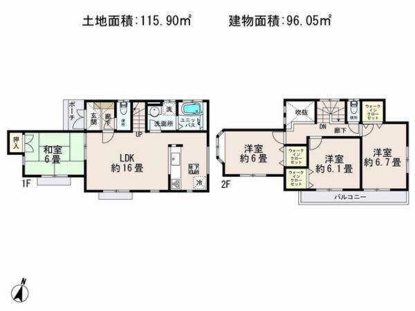 Floor plan. 31,800,000 yen, 4LDK, Land area 115.9 sq m , Priority to the present situation is if it is different from the building area 96.05 sq m drawings