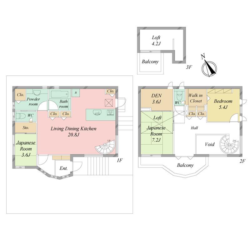 Floor plan. 49,800,000 yen, 3LDK + S (storeroom), Land area 136.19 sq m , Building area 107.12 sq m