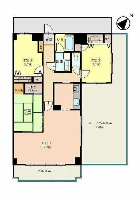 Floor plan. 3LDK, Price 20.8 million yen, Footprint 87 sq m , Balcony area 8.43 sq m