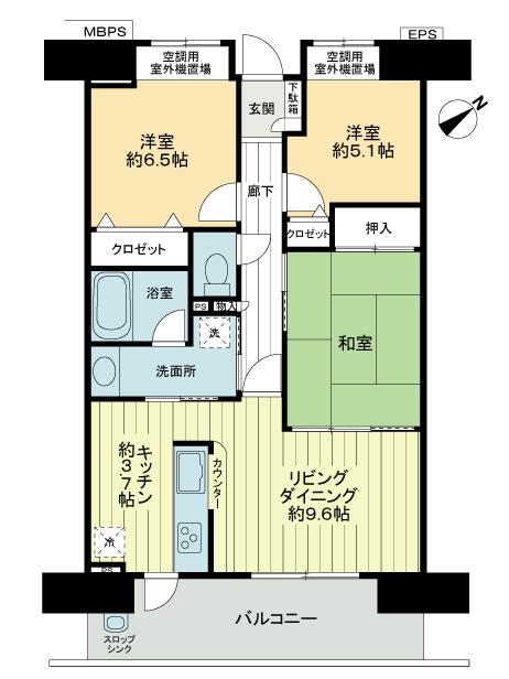 Floor plan. 3LDK, Price 21,800,000 yen, Occupied area 70.17 sq m , The balcony area 12.06 sq m ● kitchen there is a window that can be out on the balcony side, By placing the ventilation and Trash, This is useful in the management of waste.