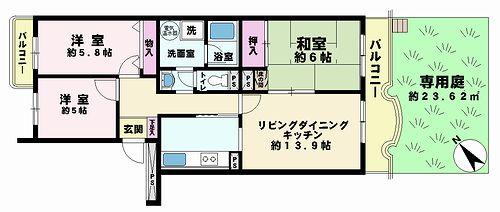 Floor plan. 3LDK, Price 11.8 million yen, Occupied area 67.25 sq m , Balcony area 9.05 sq m