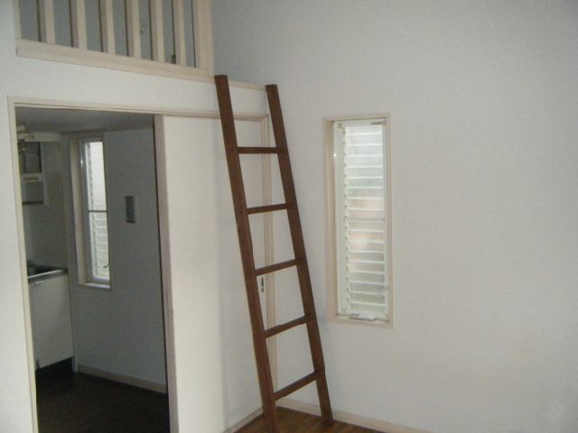 Living and room. I do not want try to climb this ladder.