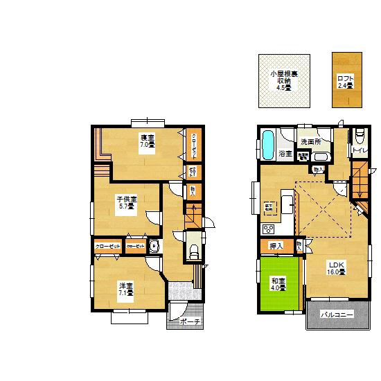 Floor plan. 35,800,000 yen, 4LDK, Land area 119.91 sq m , Building area 97.19 sq m