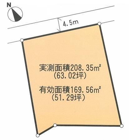Compartment figure. Land price 17.8 million yen, Land area 208.35 sq m