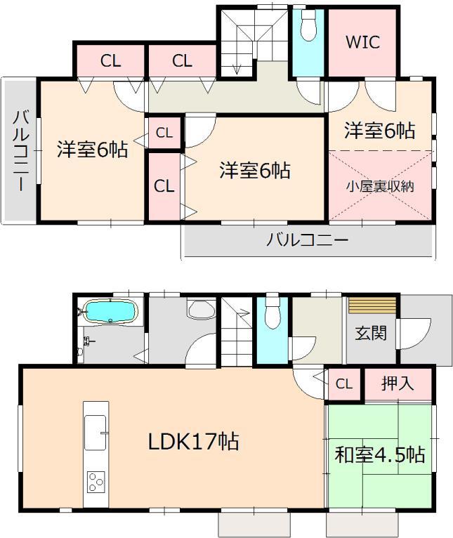 Floor plan. (1 Building), Price 28.8 million yen, 4LDK, Land area 158.54 sq m , Building area 98.82 sq m