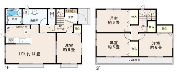 Floor plan. (1 Building), Price 27,800,000 yen, 4LDK, Land area 117.5 sq m , Building area 92.74 sq m