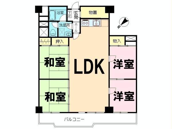 Floor plan. 4LDK, Price 18.9 million yen, Footprint 100.59 sq m , Balcony area 11.2 sq m