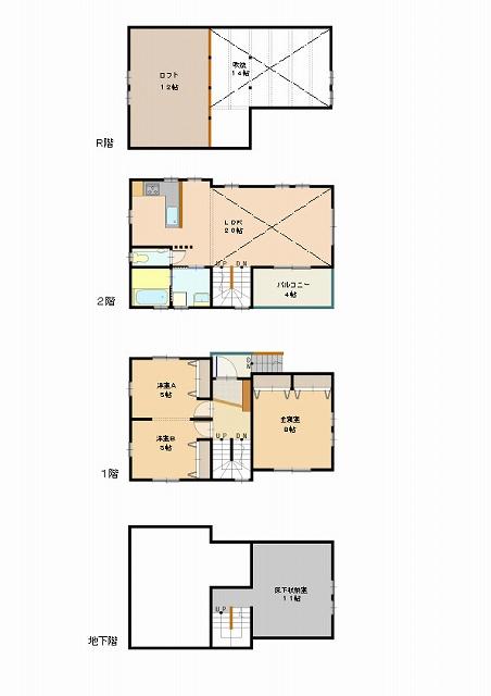 Floor plan. 40,800,000 yen, 3LDK + 2S (storeroom), Land area 84.98 sq m , Building area 88.03 sq m