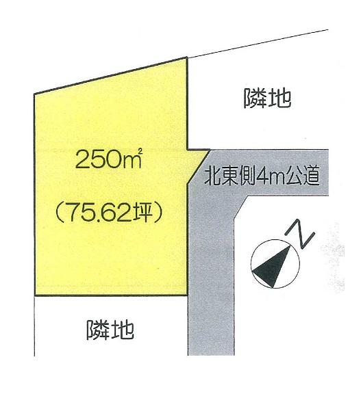 Compartment figure. Land price 17.8 million yen, Land area 250 sq m