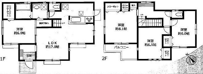 Floor plan. 24,800,000 yen, 4LDK, Land area 180.56 sq m , Building area 104.75 sq m