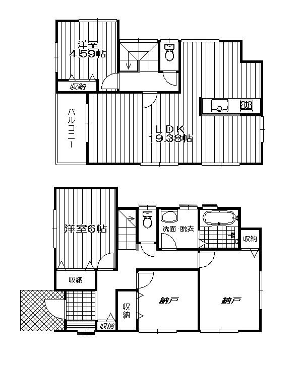 Floor plan. (1 Building), Price 32,900,000 yen, 2LDK+2S, Land area 109.85 sq m , Building area 97.5 sq m