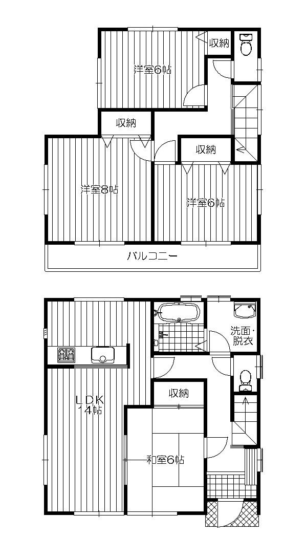 Floor plan. (Building 2), Price 35,900,000 yen, 4LDK, Land area 96.71 sq m , Building area 98.54 sq m