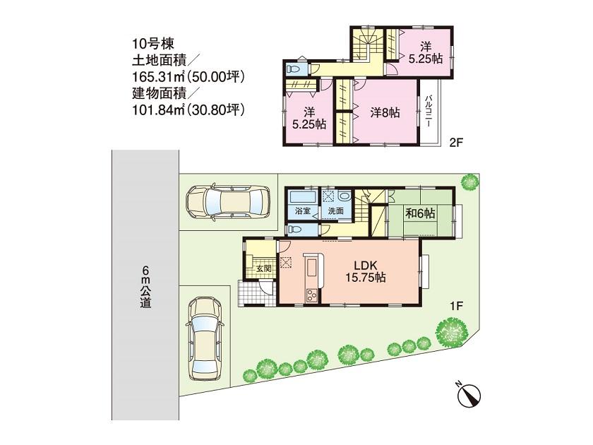 Floor plan. (10 Building), Price 40,800,000 yen, 4LDK, Land area 165.31 sq m , Building area 101.84 sq m