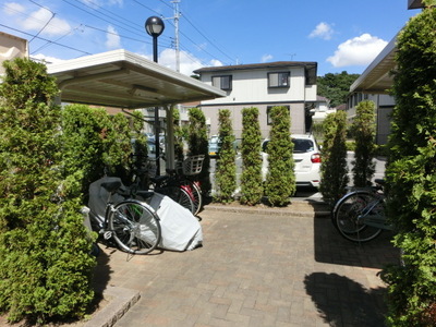 Other common areas. Bicycle parking lot equipped with roof