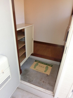 Entrance. With shoe box