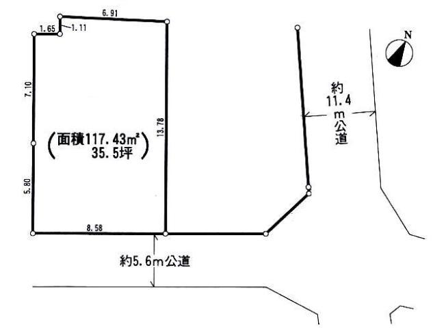 Compartment figure. Land price 39 million yen, Land area 117.43 sq m