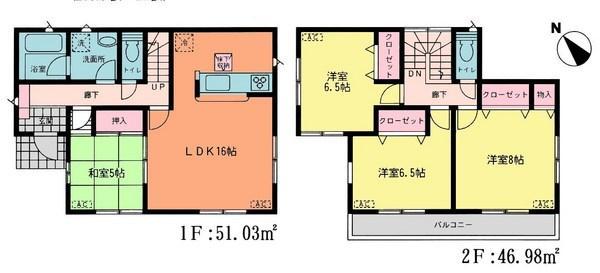Floor plan. 24,800,000 yen, 4LDK, Land area 179.18 sq m , Building area 98.01 sq m