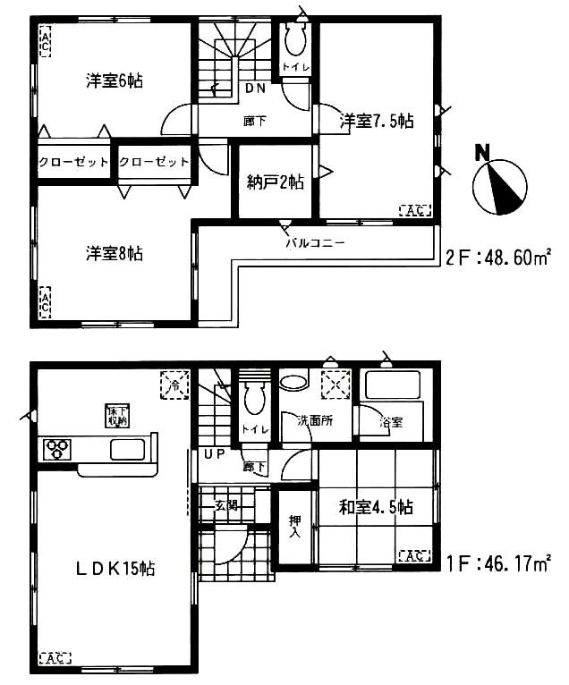 Floor plan. (4 Building), Price 23.8 million yen, 4LDK+S, Land area 115.12 sq m , Building area 94.77 sq m