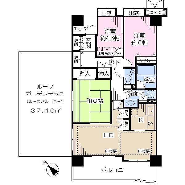 Floor plan. 3LDK, Price 14.9 million yen, Occupied area 78.55 sq m , Balcony area 11.55 sq m
