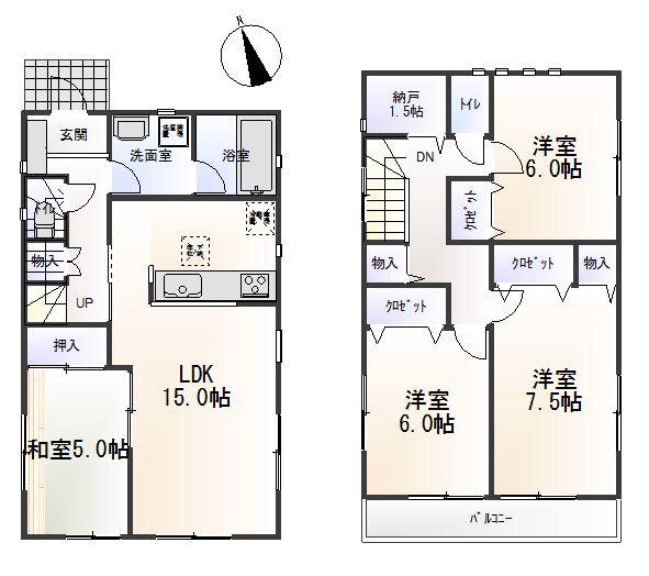 Floor plan. (5), Price 19.9 million yen, 4LDK+S, Land area 151.38 sq m , Building area 97.2 sq m