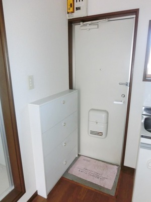 Entrance. There shoebox.