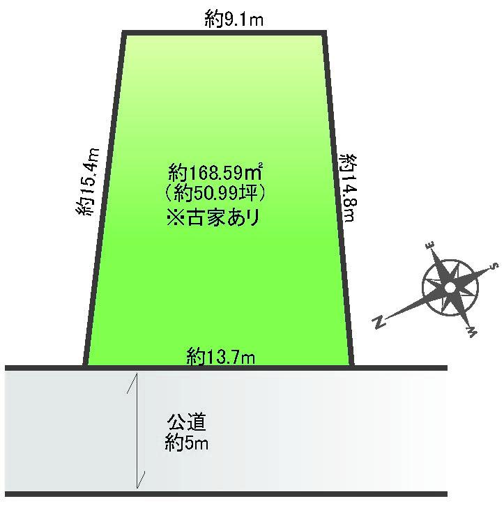 Compartment figure. Land price 17.8 million yen, Land area 168.59 sq m