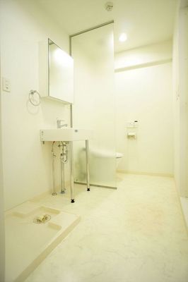 Washroom. Basin dressing room with a bright and clean feeling.