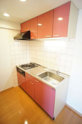 Kitchen. Two-burner stove ・ System is a kitchen with grill.