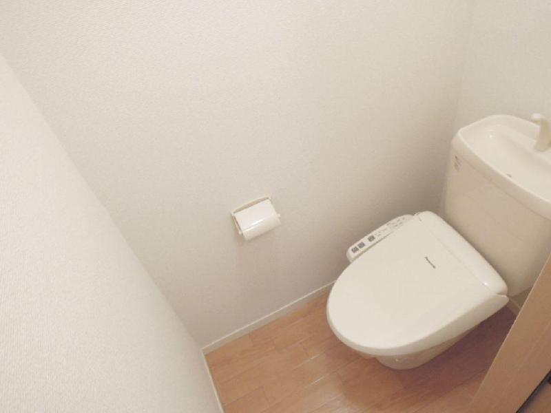 Toilet. The toilet, There is also installed Washlet