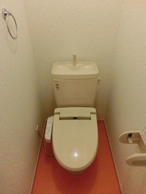 Toilet. Warm water washing toilet seat equipped