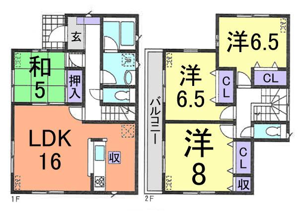 Floor plan. (1 Building), Price 19,800,000 yen, 4LDK, Land area 130.77 sq m , Building area 98.01 sq m