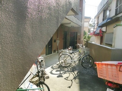 Parking lot. Bicycle parking space.