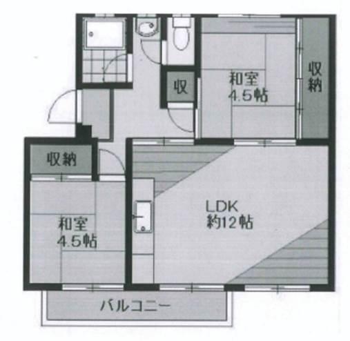 Floor plan. 2LDK, Price 4.2 million yen, Occupied area 48.85 sq m , Balcony area 6 sq m