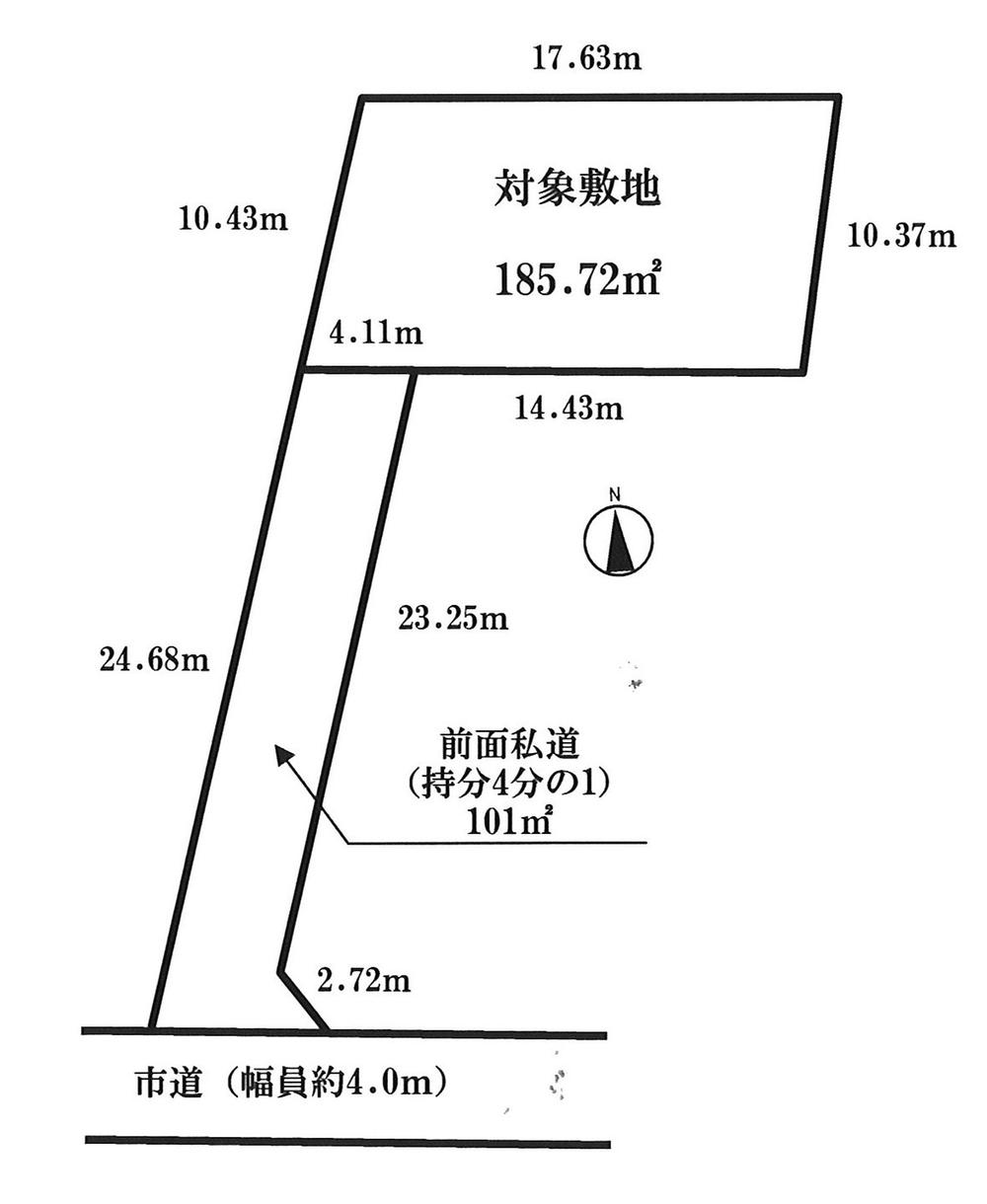 Compartment figure. Land price 25 million yen, Land area 185.72 sq m