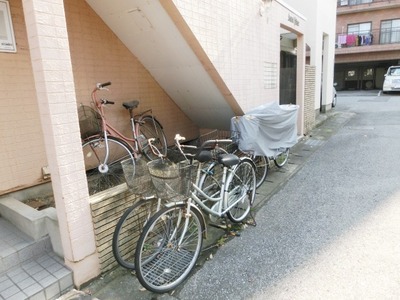 Parking lot. Bicycle parking space