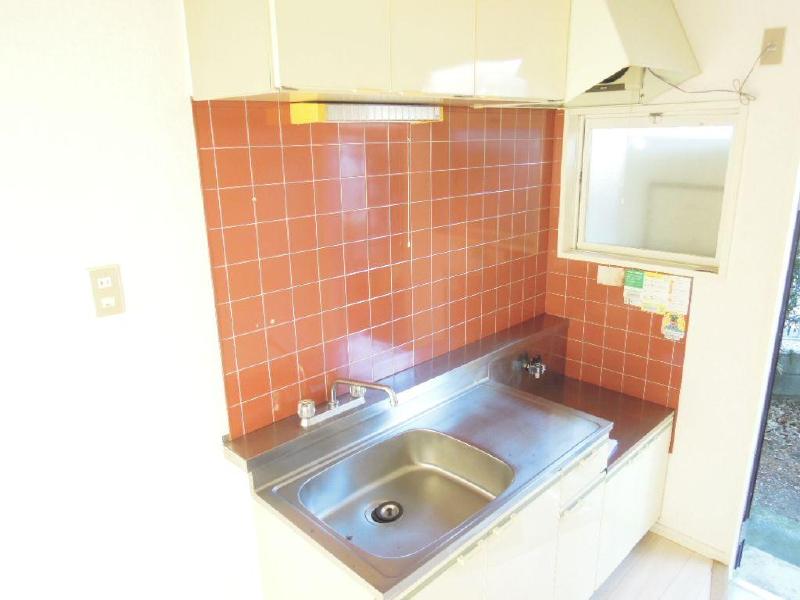 Kitchen. Two-burner gas stove can be installed wide sink looks attractive