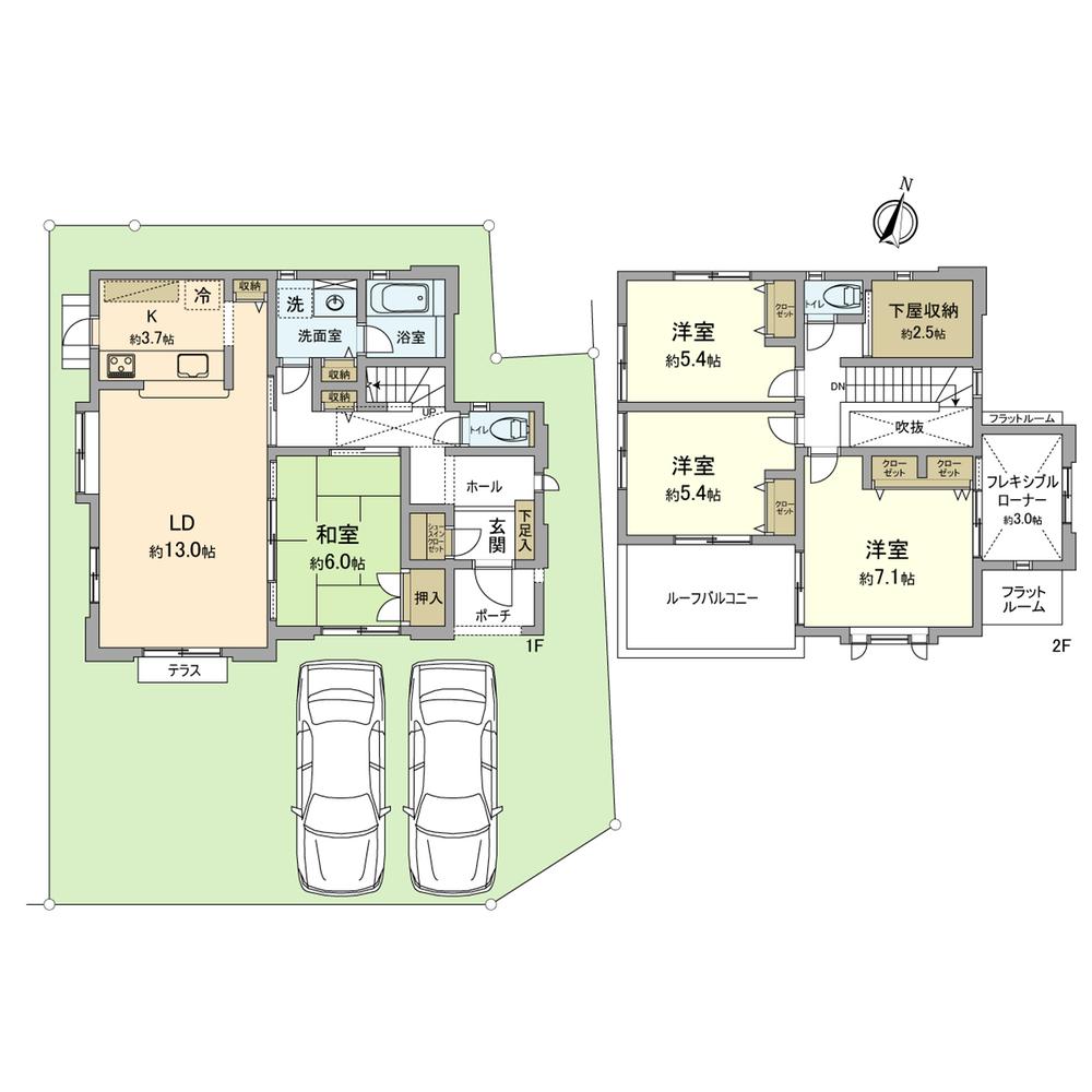 Floor plan. (7 Building), Price 37.5 million yen, 4LDK, Land area 150.07 sq m , Building area 109.67 sq m